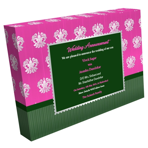 Wedding Announcement Gift Box Luxury Silver 6S + 1L Compartments